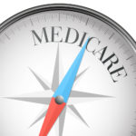 detailed illustration of a compass with medicare text, eps10 vec